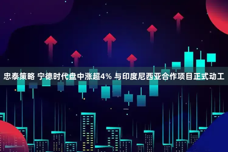 忠泰策略 宁德时代盘中涨超4% 与印度尼西亚合作项目正式动工